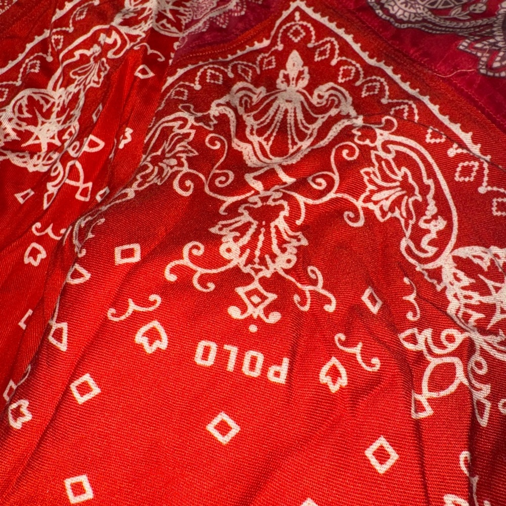 Ralph Lauren Red and White Bandana Halter Tank